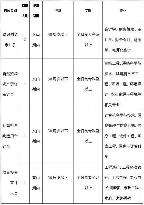 马关县审计局最新招聘启事