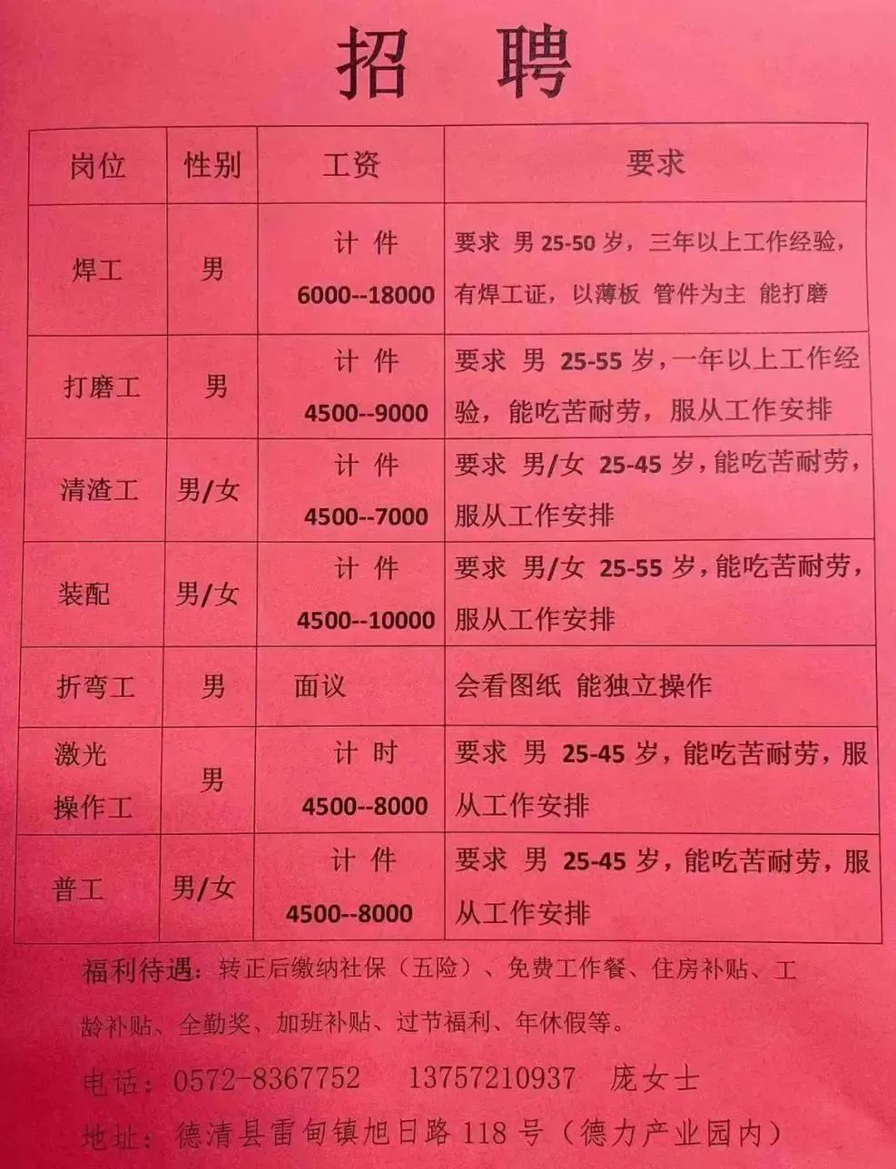 马家门村民委员会招聘公告全新发布